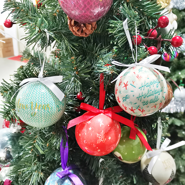 Boules de papier mâché faites à la main, décoration de fête suspendue, décoration de noël