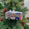 Conception de bus en verre soufflé personnalisé pour la décoration d'arbre de Noël